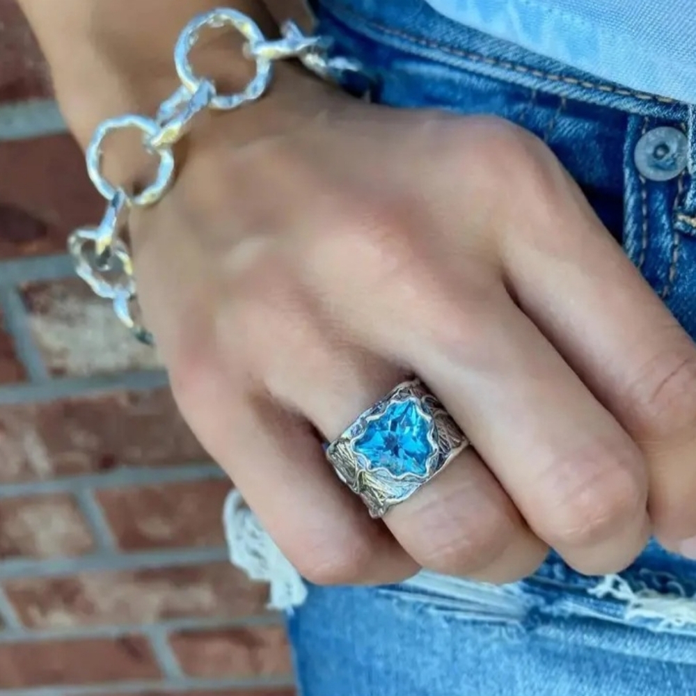 Gemstone bohemian ring - Picture 3 of 9